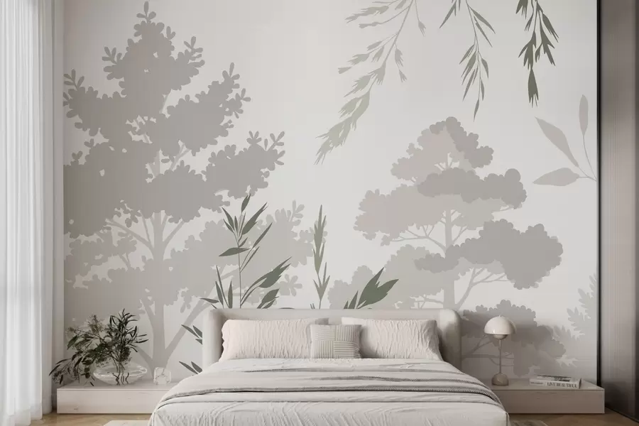 Wall Mural Photo Wallpaper Trees and grasses w05551v1
