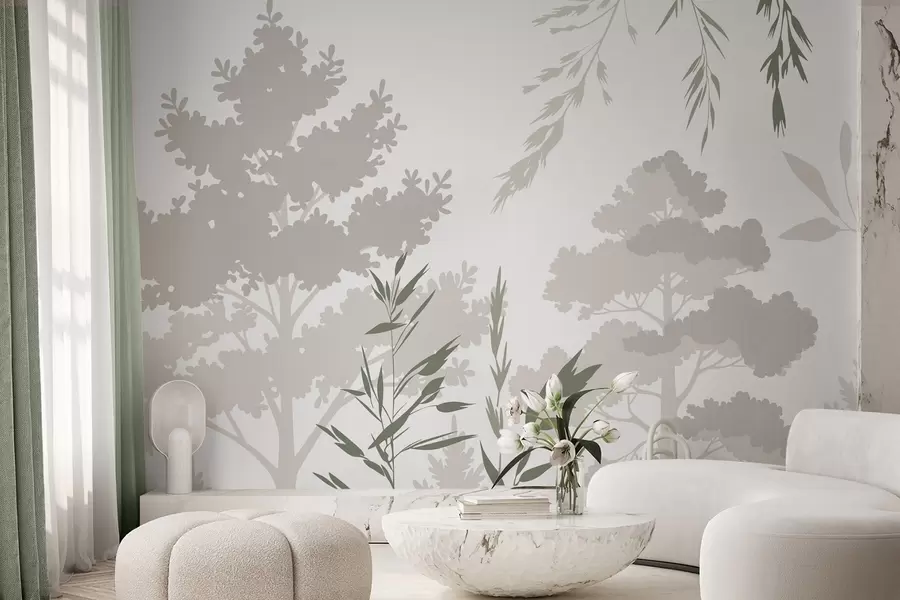 Wall Mural Photo Wallpaper Trees and grasses w05551v1