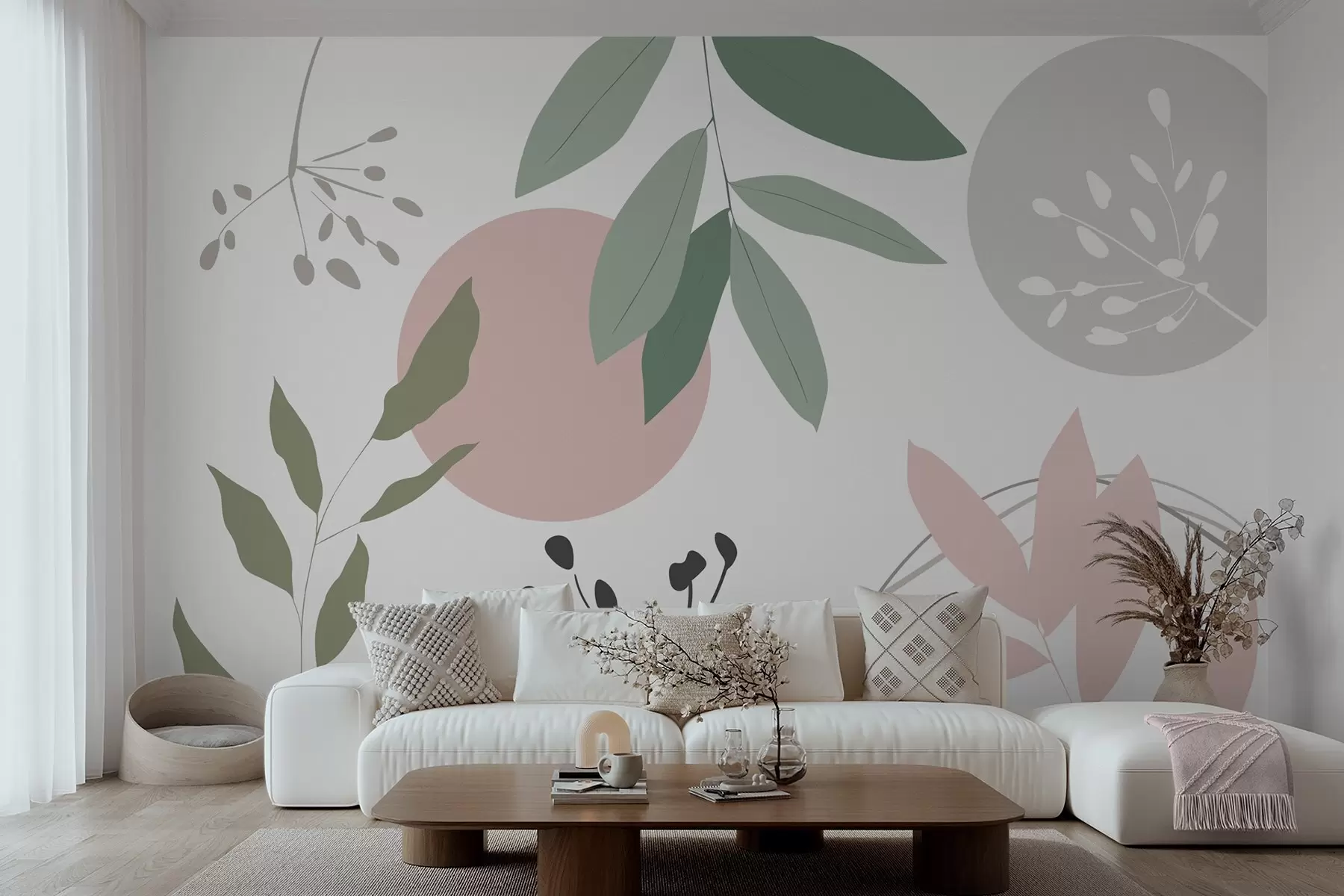 Wall Mural Photo Wallpaper Abstraction with plants w05552