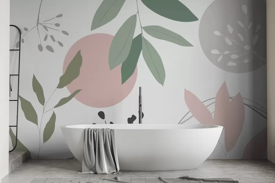 Wall Mural Photo Wallpaper Abstraction with plants w05552