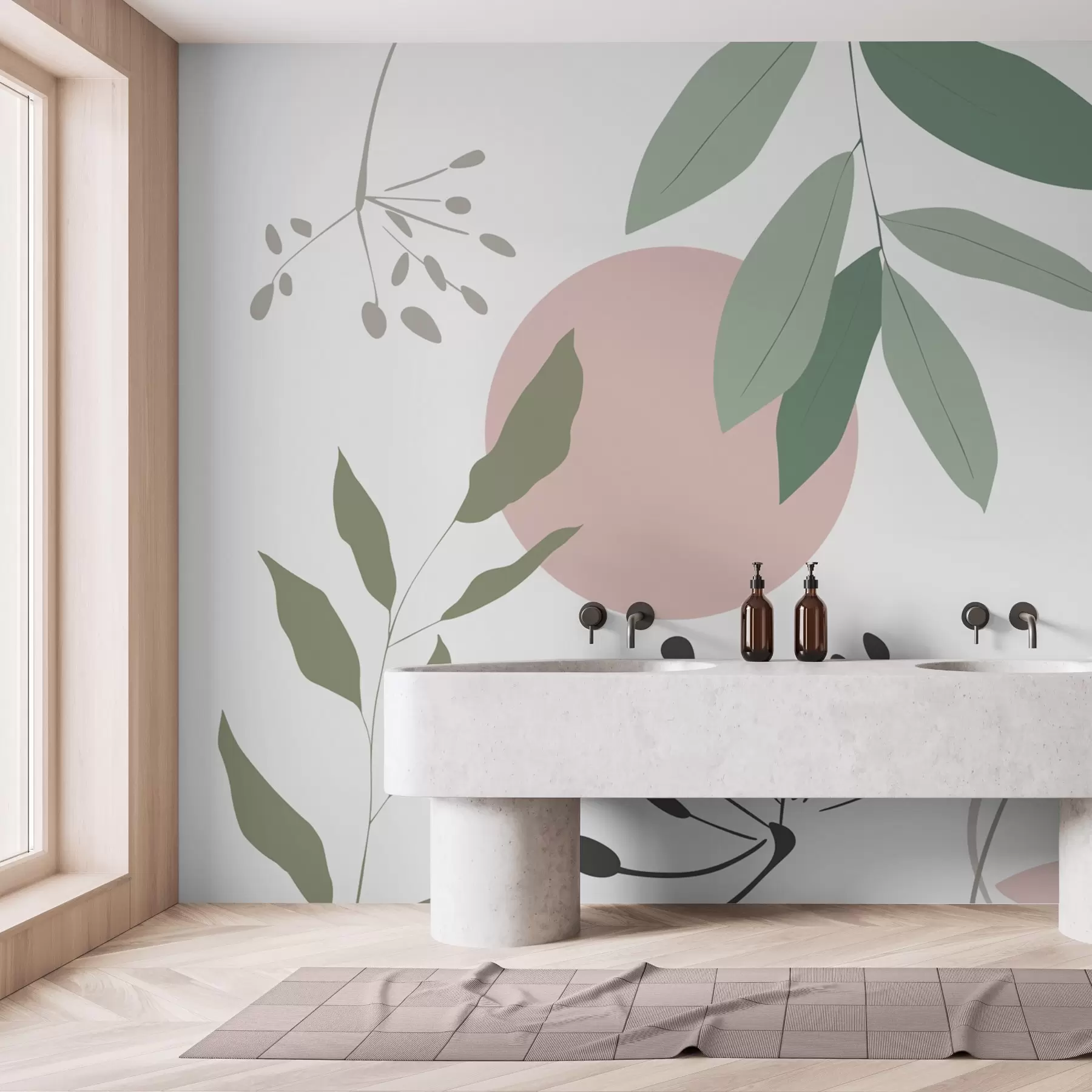 Wall Mural Photo Wallpaper Abstraction with plants w05552
