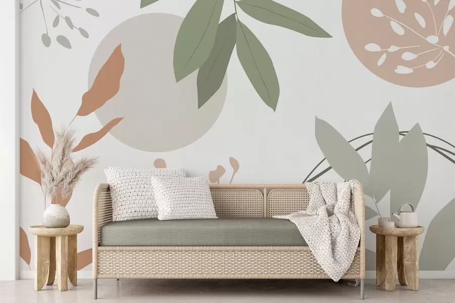 murales Abstracción con plantas w05552v2