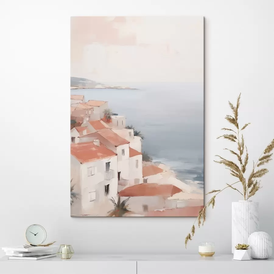 wall murals Landscape of a city by the sea s48974