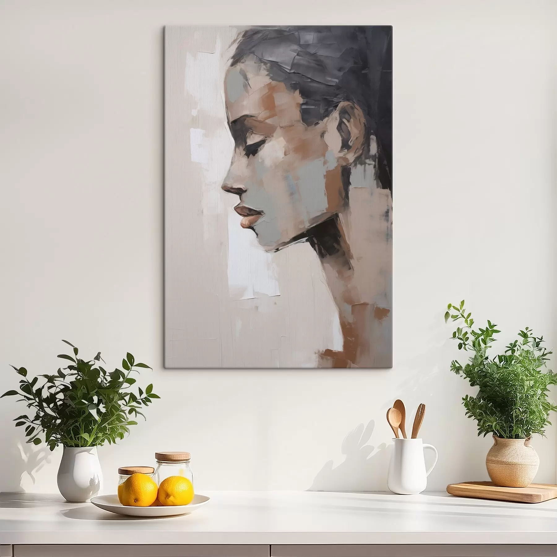 wall murals Abstract female portrait imitation of painting s48976