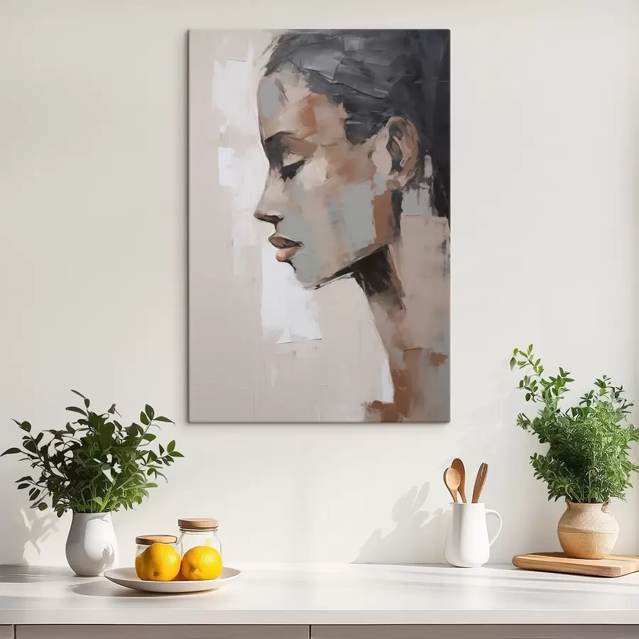 murales Retrato femenino abstracto imitación de pintura s48976
