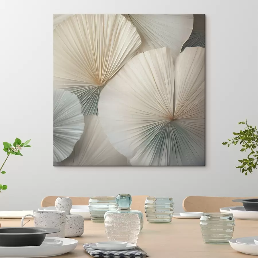 wall murals Light fan-shaped palm leaves s48978