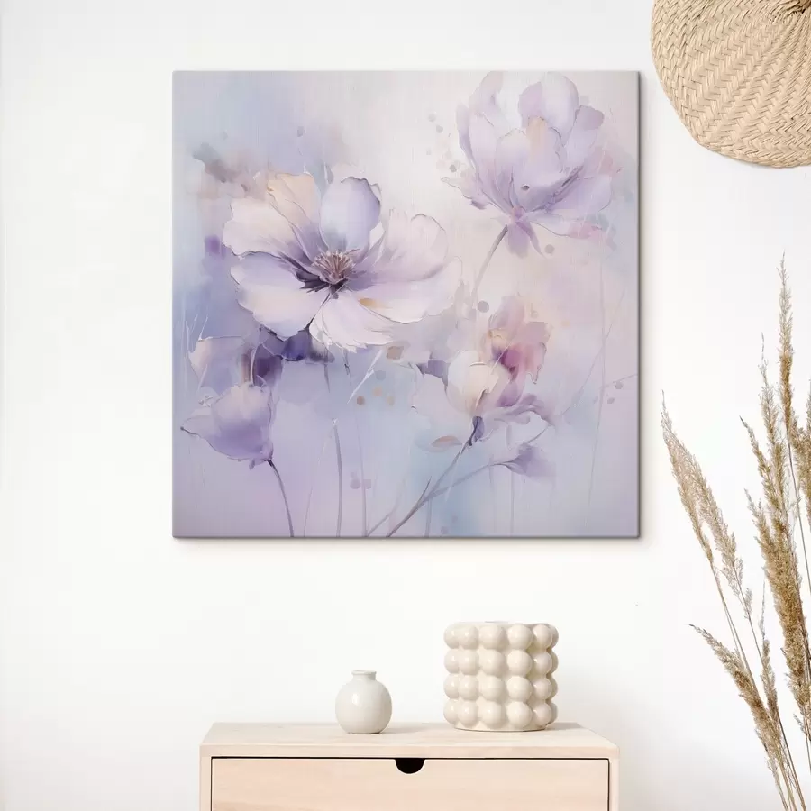 wall murals Stylized flowers imitation of painting s48989