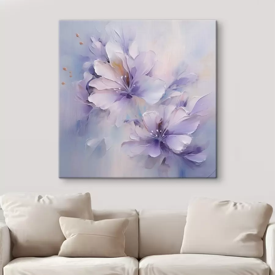 wall murals Stylized flowers imitation of painting s48990