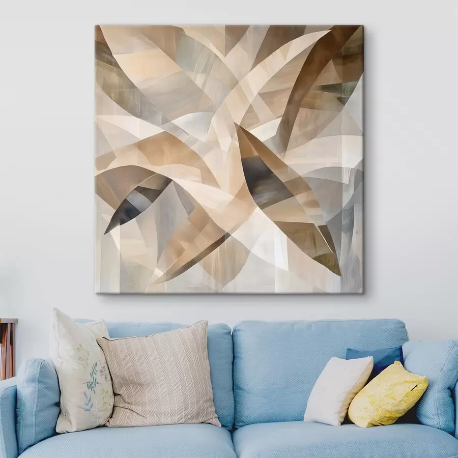 murales Motivos vegetales en tonos naturales cálidos, con un estilo artístico de póster s48847