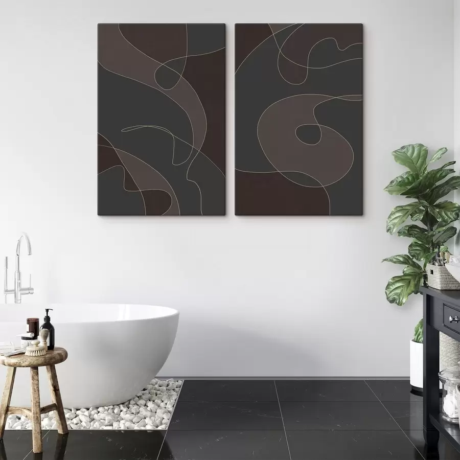 murales abstracción textural en tonos oscuros m30433