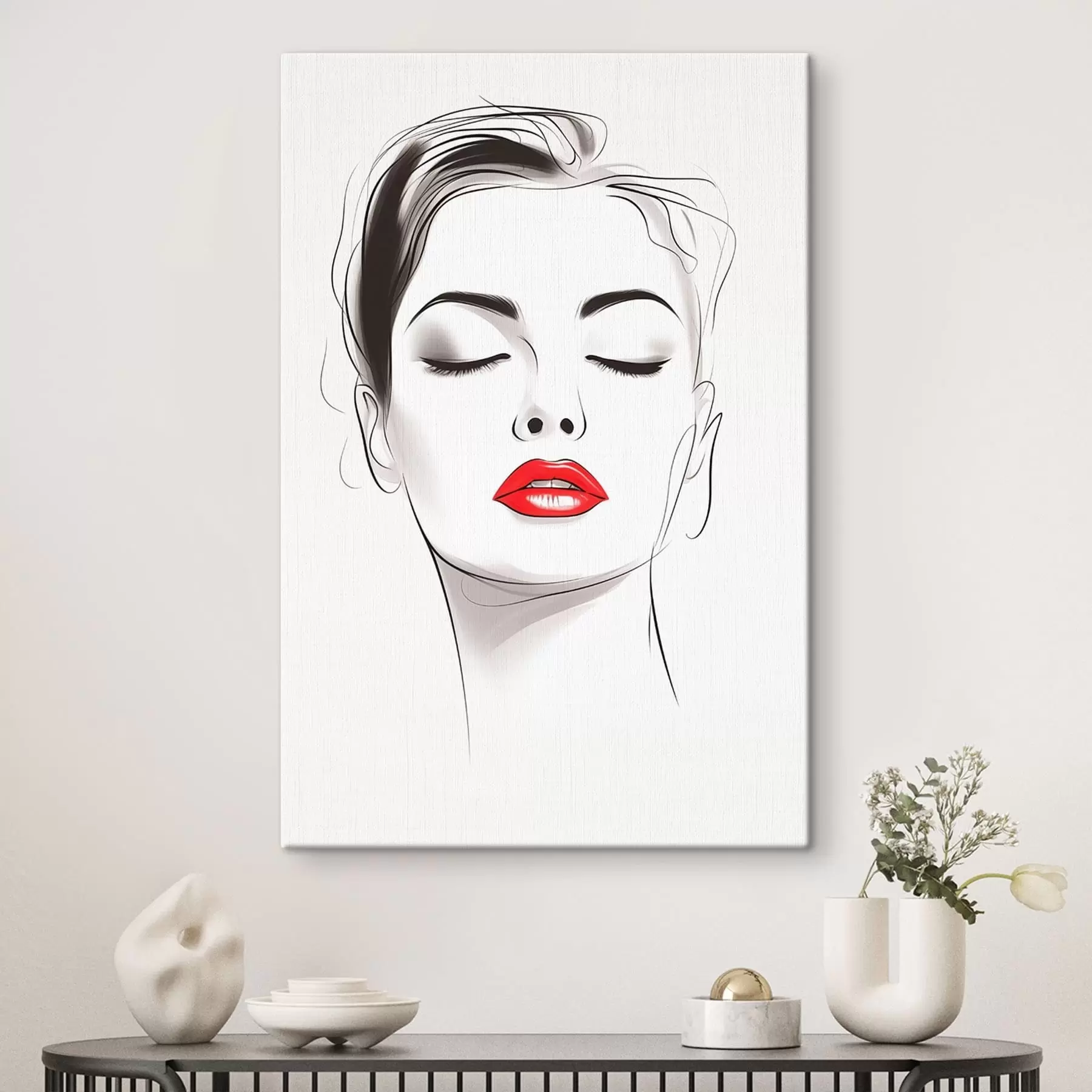 wall murals Minimal Face Line Art s49025