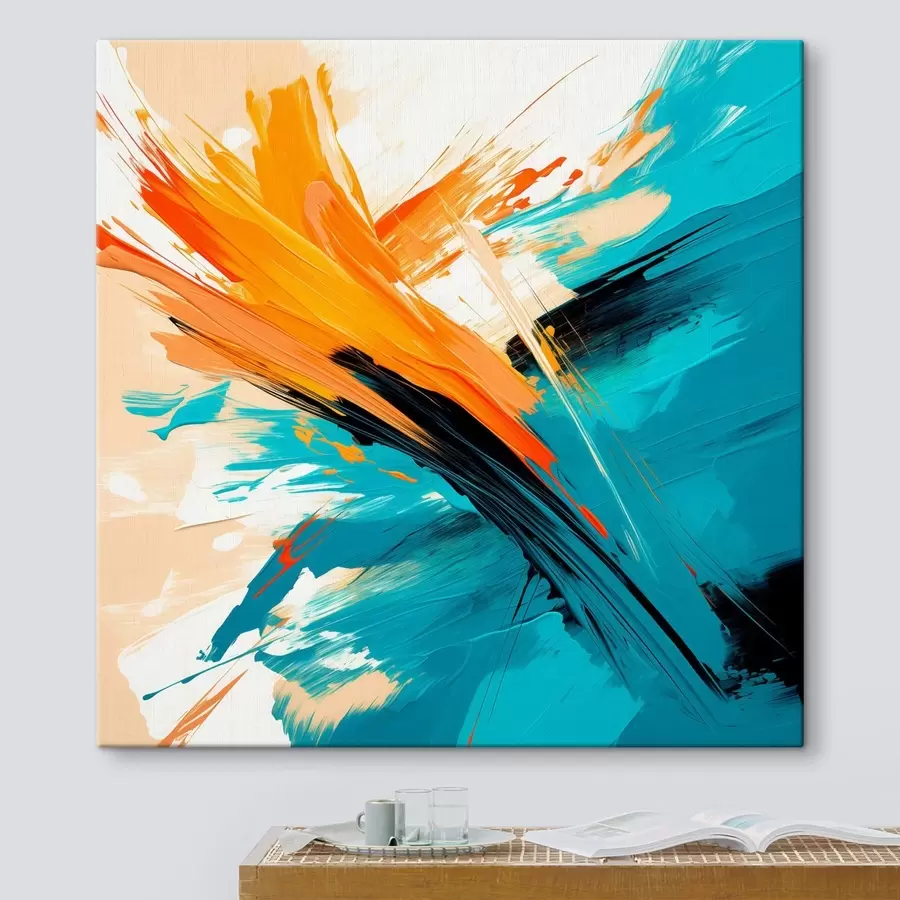 murales Una obra de estilo contemporáneo, con una paleta de colores que va del turquesa al terracota s48855