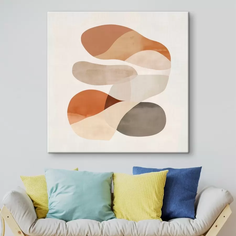 murales Armonía de pétalos translúcidos y formas suaves en un estilo minimalista s48864