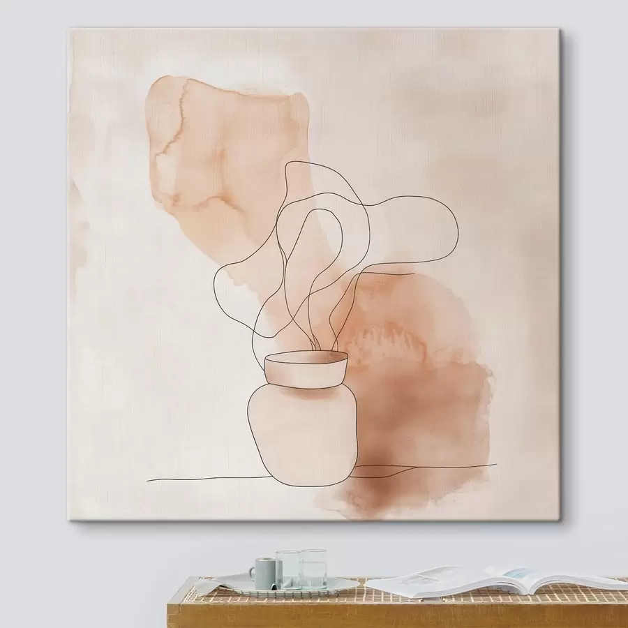 murales Composición lacónica con un jarrón y líneas gráficas en estilo minimalista s48869
