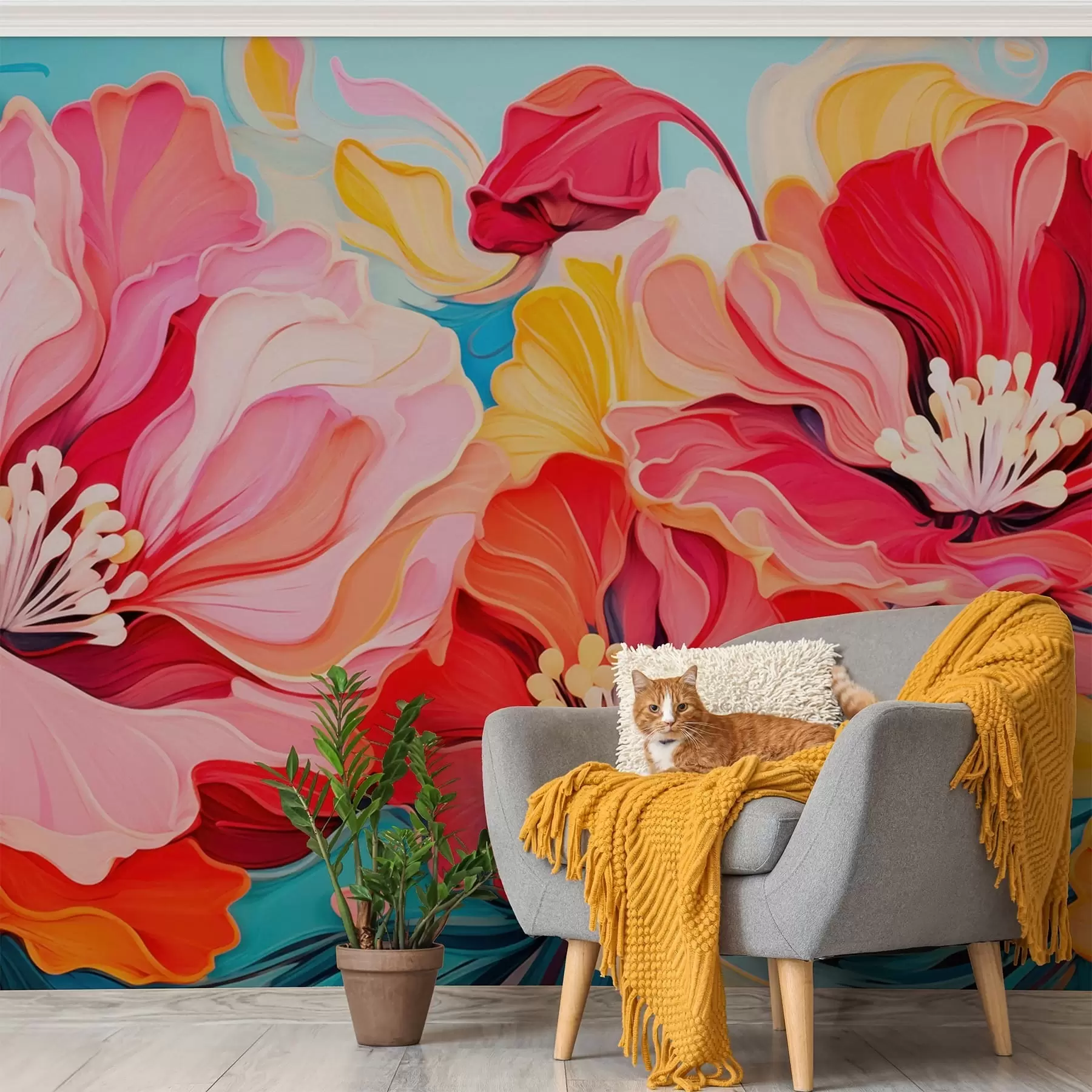 murales Flores de fantasía w05574