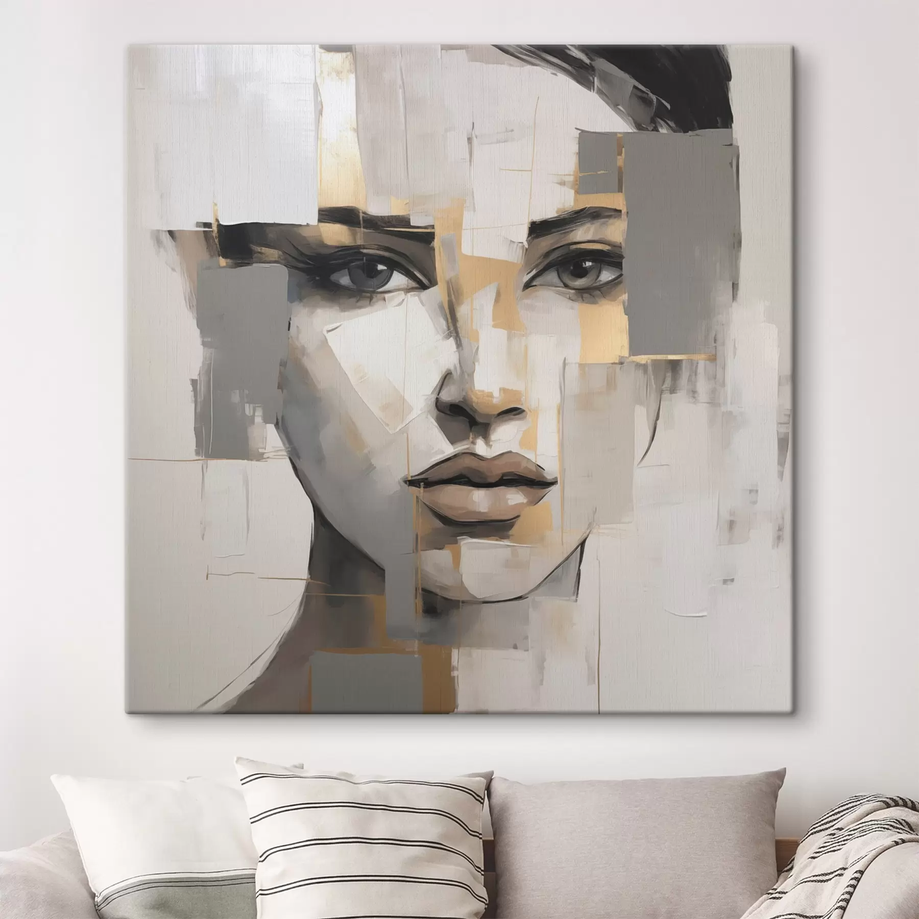 wall murals Abstract female portrait imitation of painting s49056