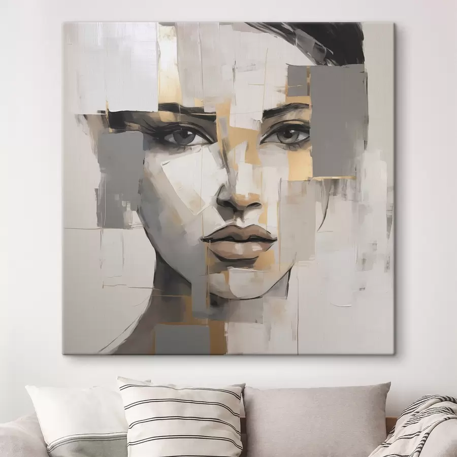 wall murals Abstract female portrait imitation of painting s49056