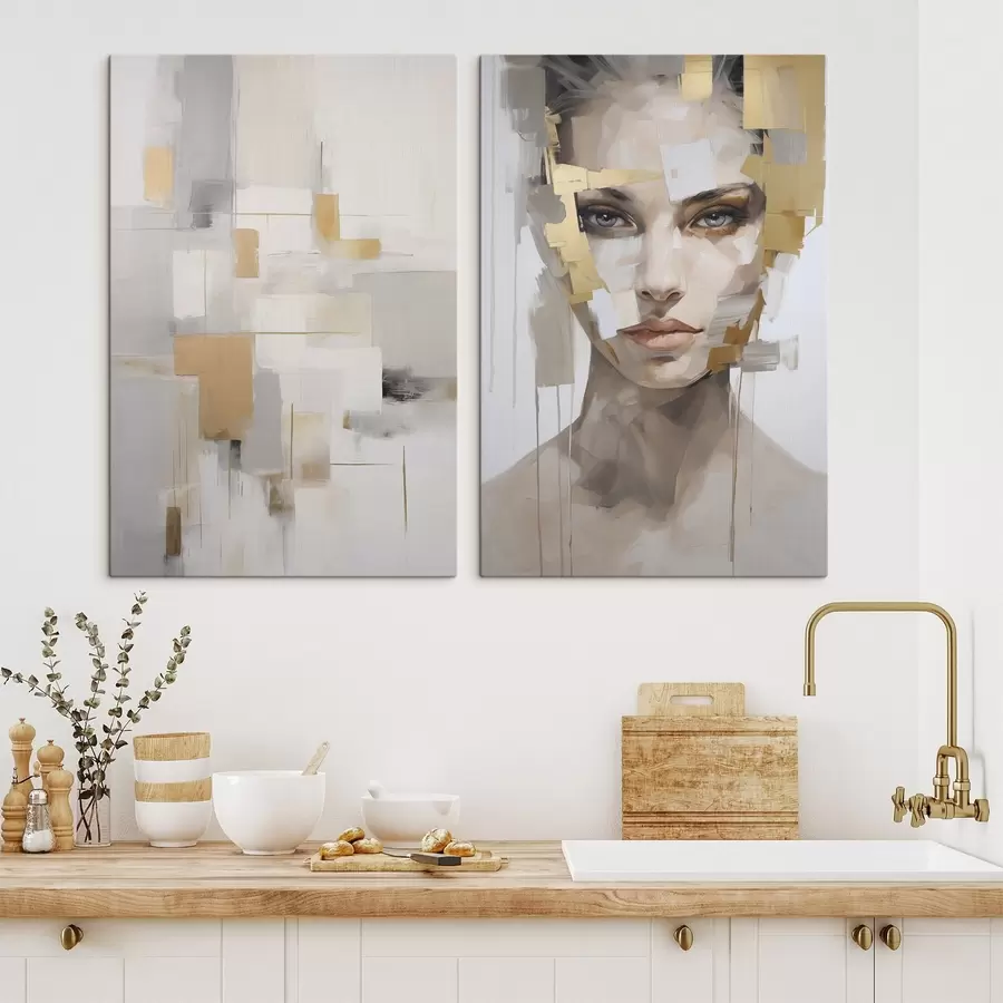 wall murals Modern abstraction and a female portrait m30436