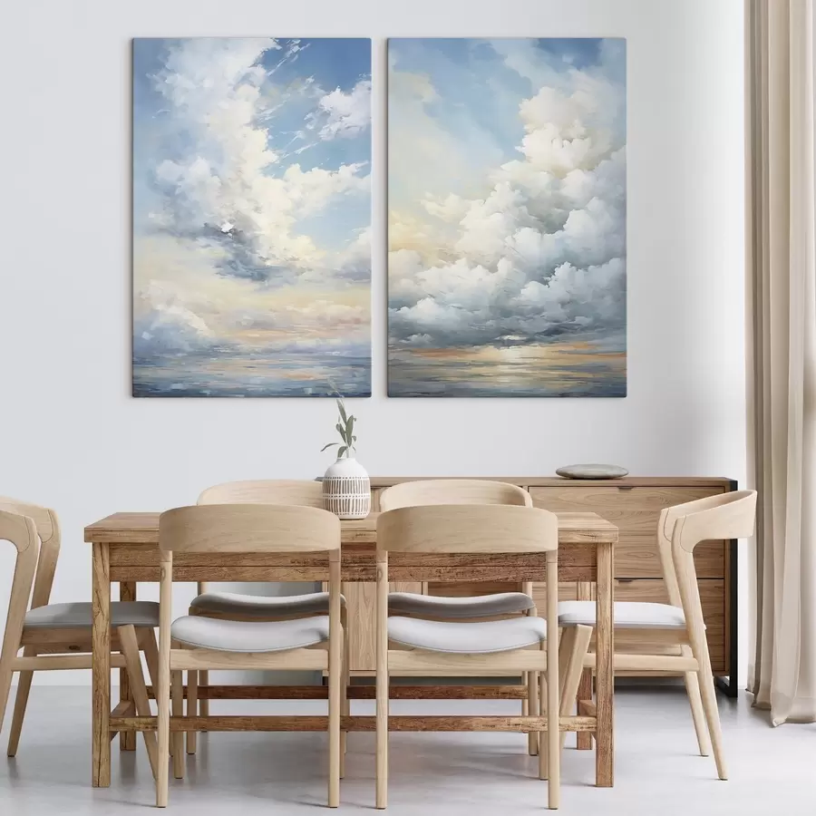 Wall Mural Photo Wallpaper Clouds in the sky imitation of painting m30442