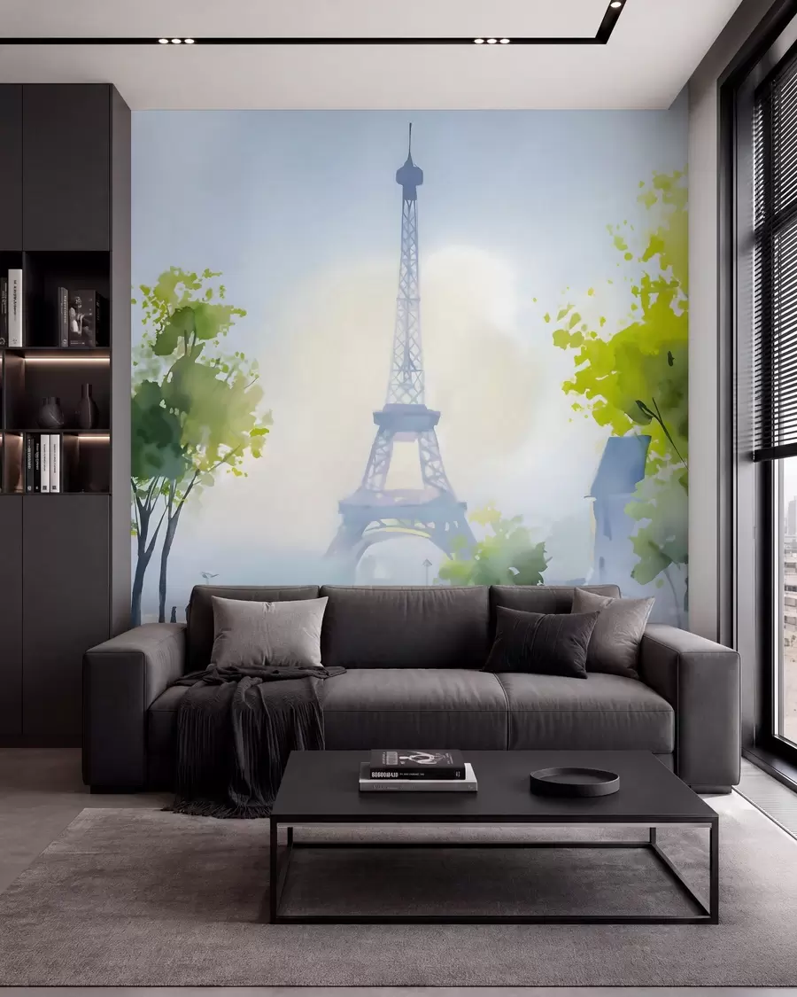 Wall Mural Photo Wallpaper Paris, a cityscape in a watercolour style à la prima w05566