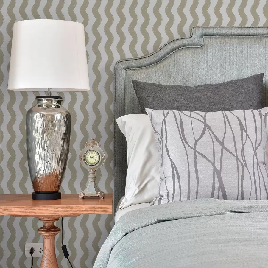 Wall Mural Photo Wallpaper Wavy beige pattern on gray background a01188v2