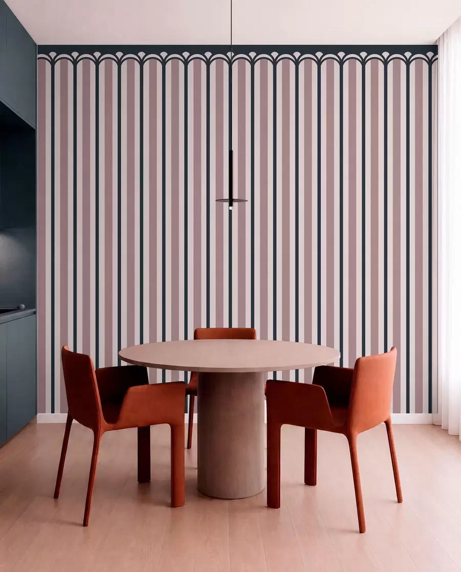 wall murals Vertical ornament in pink and gray shades w05610v1