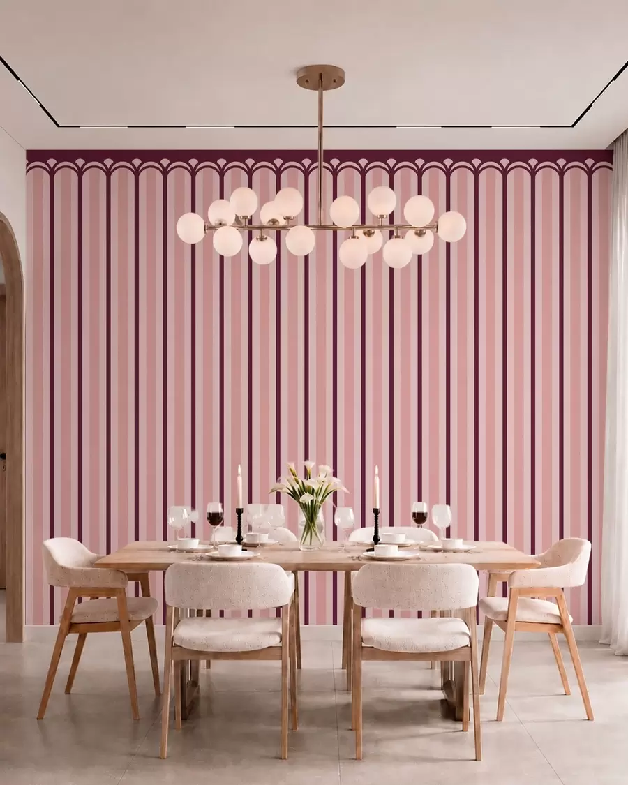 wall murals Vertical ornament in pink and burgundy tones w05610v4
