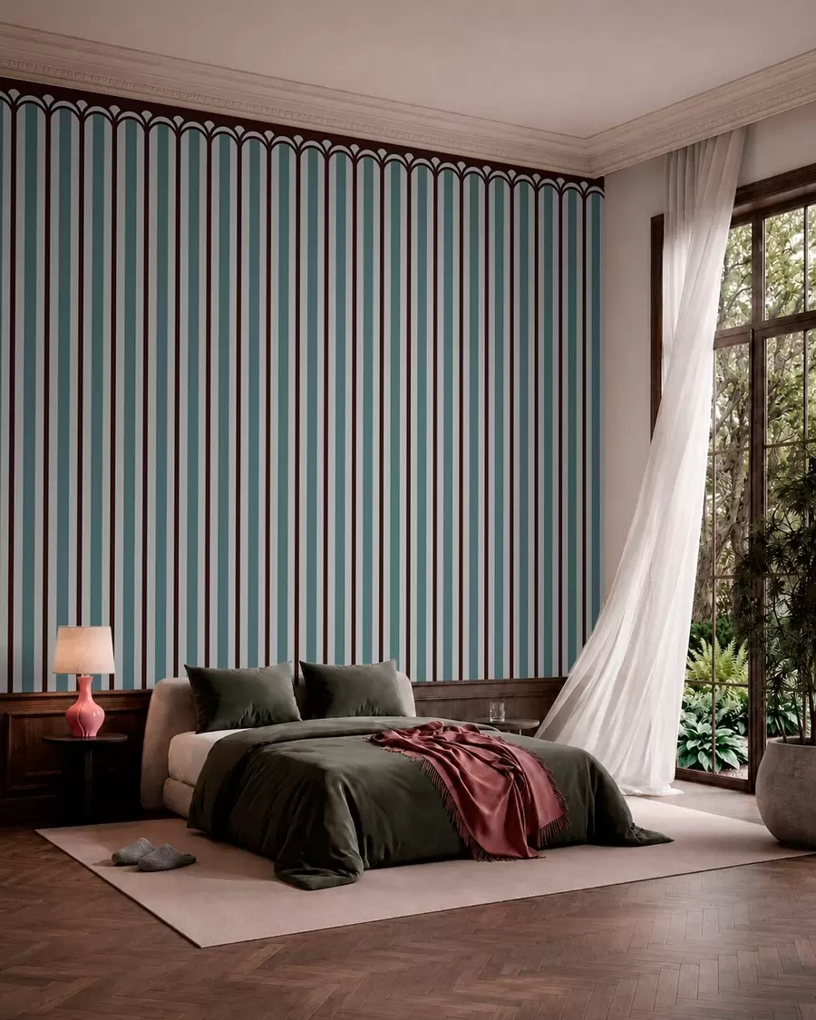 Wall Mural Photo Wallpaper Vertical ornament in blue and brown tones w05610v5