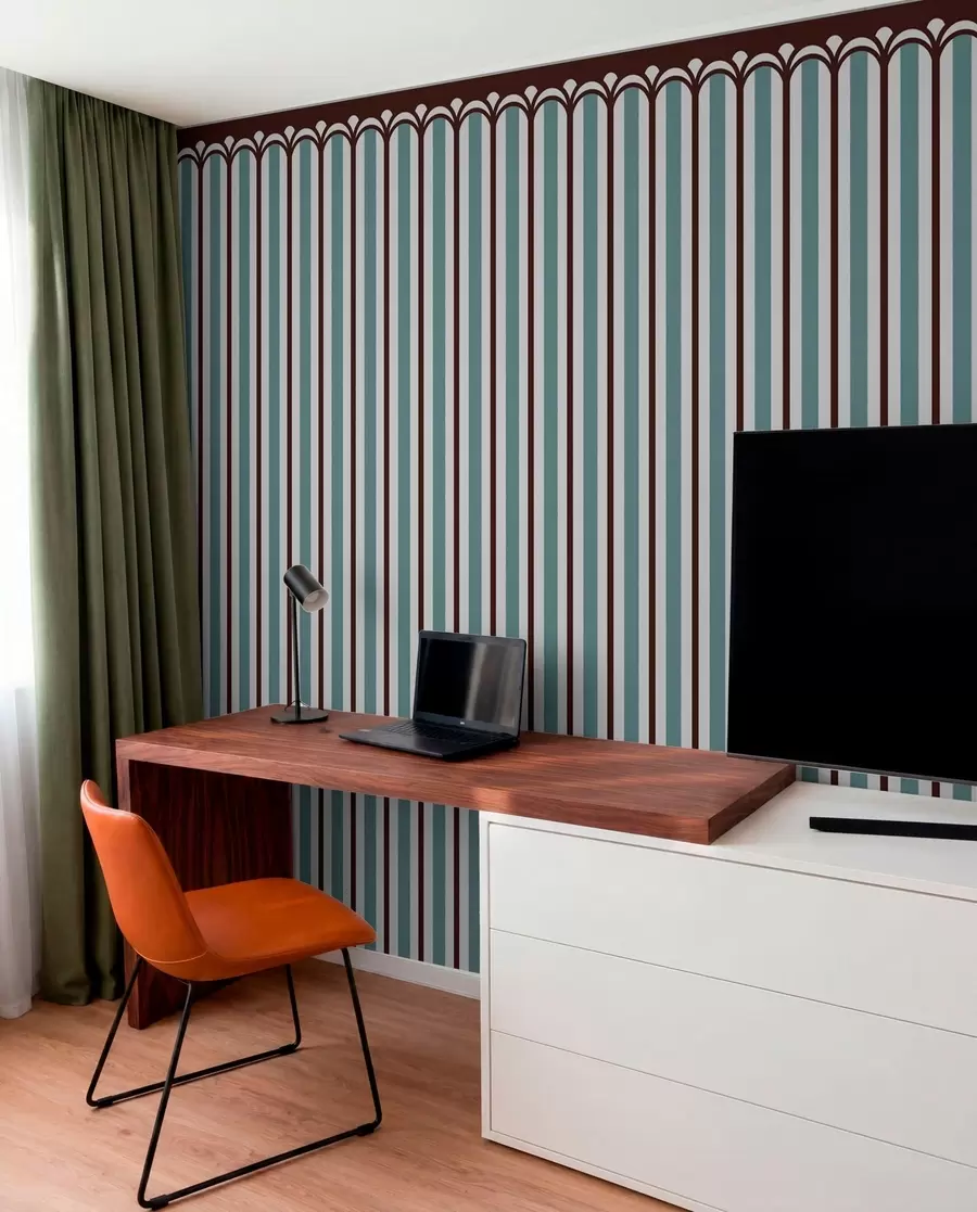 wall murals Vertical ornament in blue and brown tones w05610v5