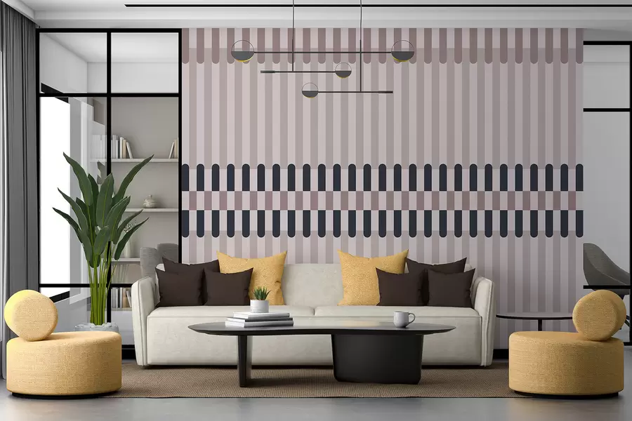 murales Diseño a rayas en tonos crema y azul oscuro w05150v2