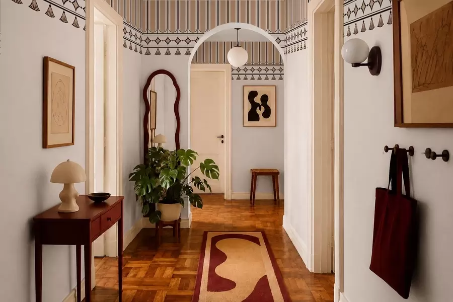 murais de parede Borda decorativa em tons de bege w05151