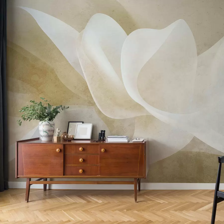 Wall Mural Photo Wallpaper Abstract pastel petals with soft translucent layers in watercolor style w05603