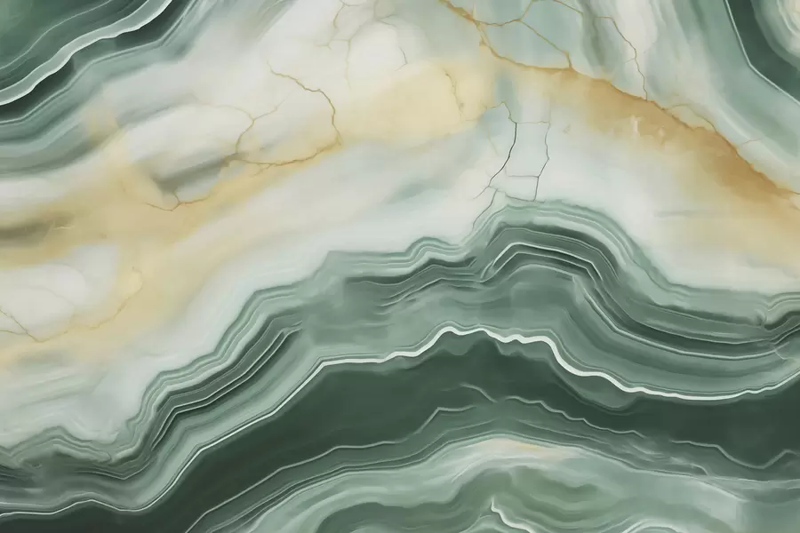Wall Mural Photo Wallpaper Imitation of abstract marble texture pattern, shades of green and yellow w05587