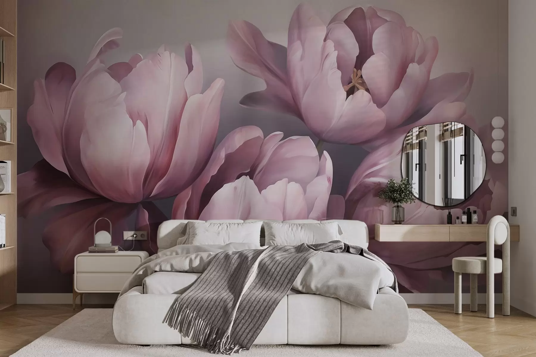 murais de parede Pintura abstrata com imitação de tulipas w05593
