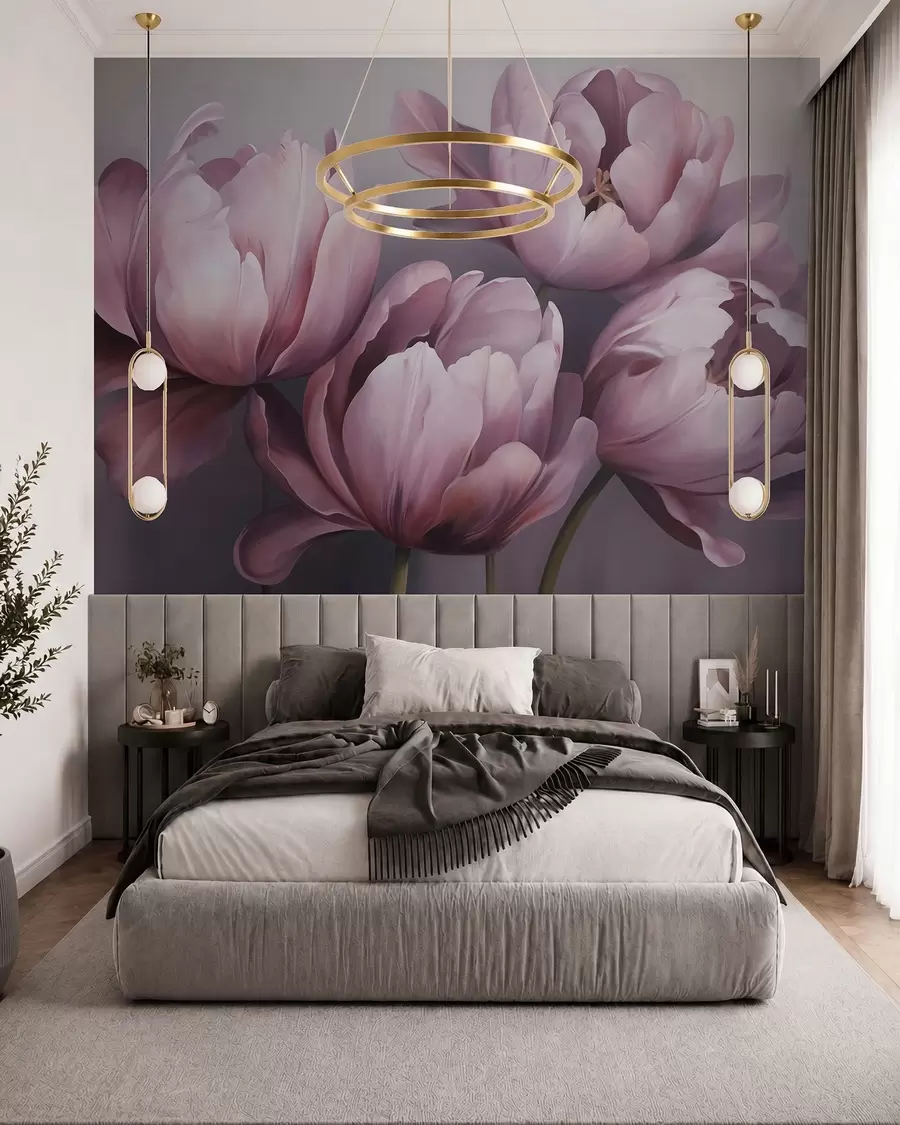 wall murals Abstract tulips imitation painting w05593