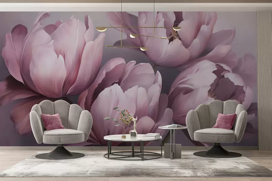 Wall Mural Photo Wallpaper Abstract tulips imitation painting w05593
