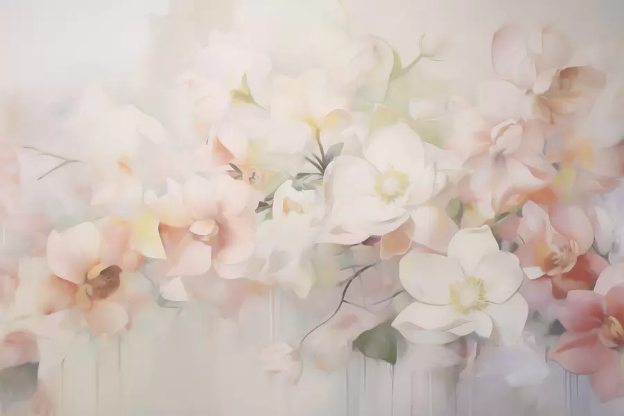wall murals Delicate abstract flowers imitation of painting w05594