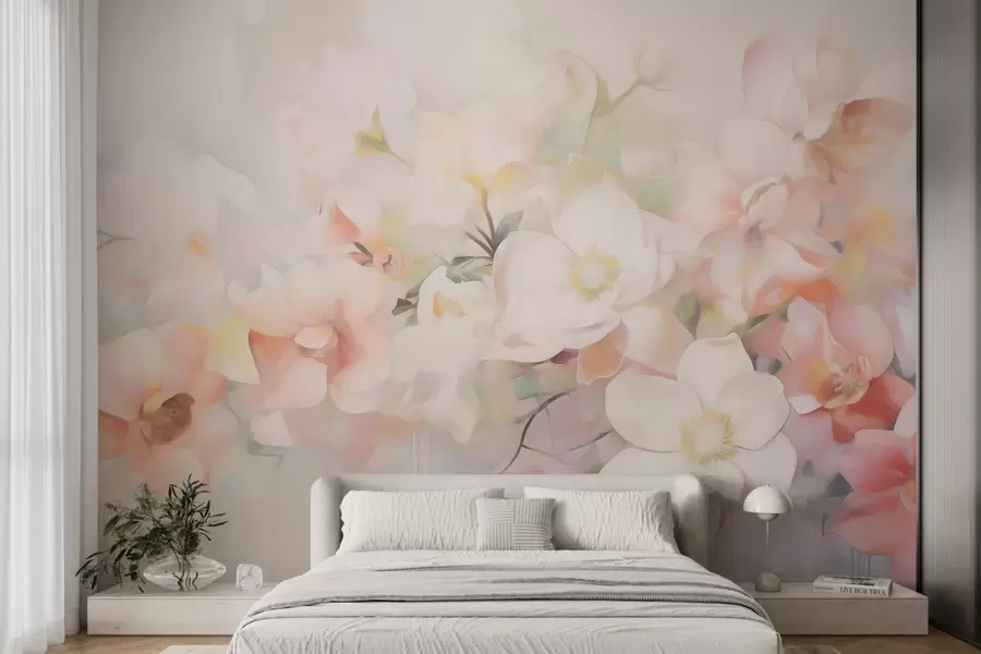 murales Delicadas flores abstractas, imitación de una pintura w05594