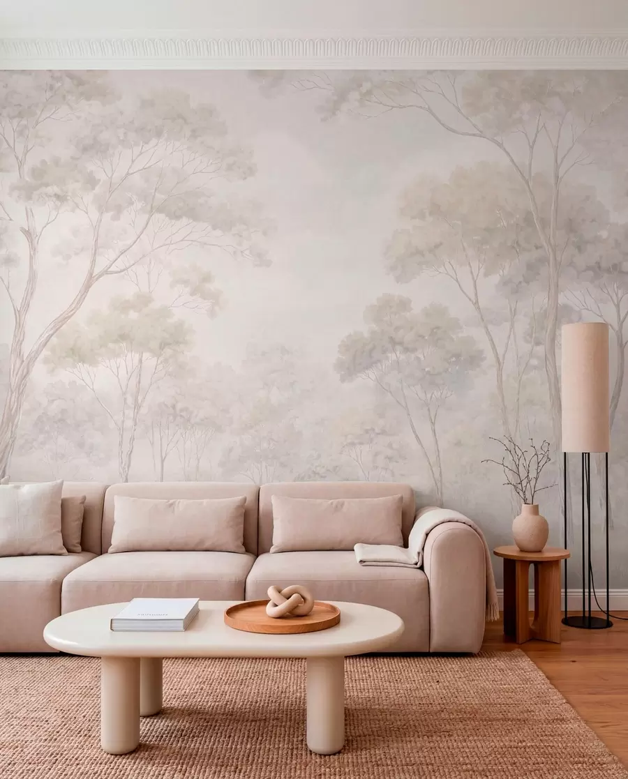 wall murals High Branches in Ivory Haze w05624v1