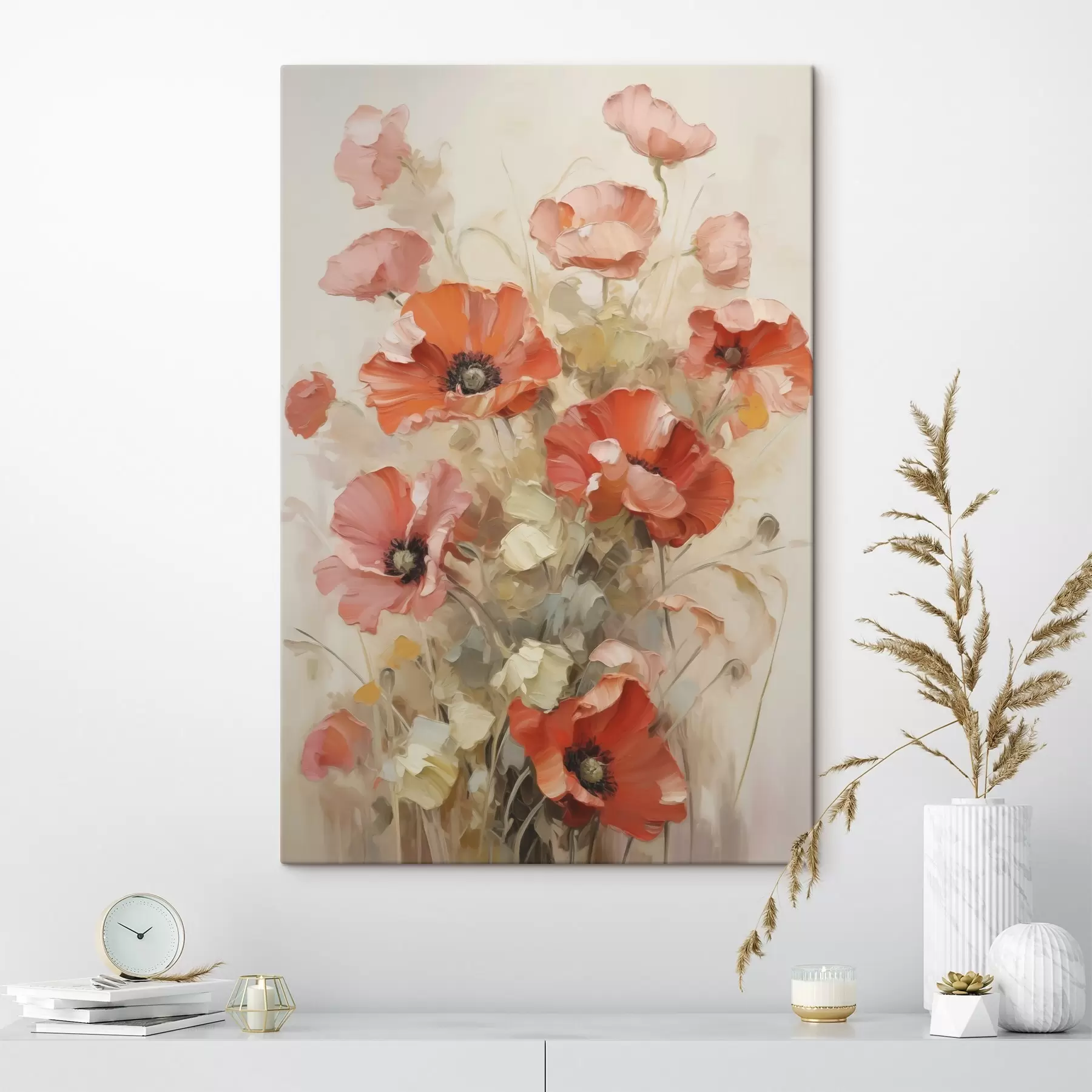 wall murals Delicate poppies imitation of painting s49065