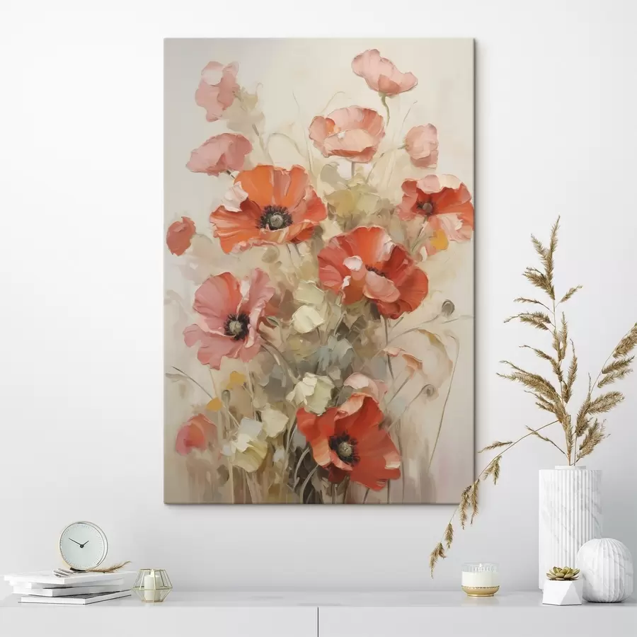 wall murals Delicate poppies imitation of painting s49065