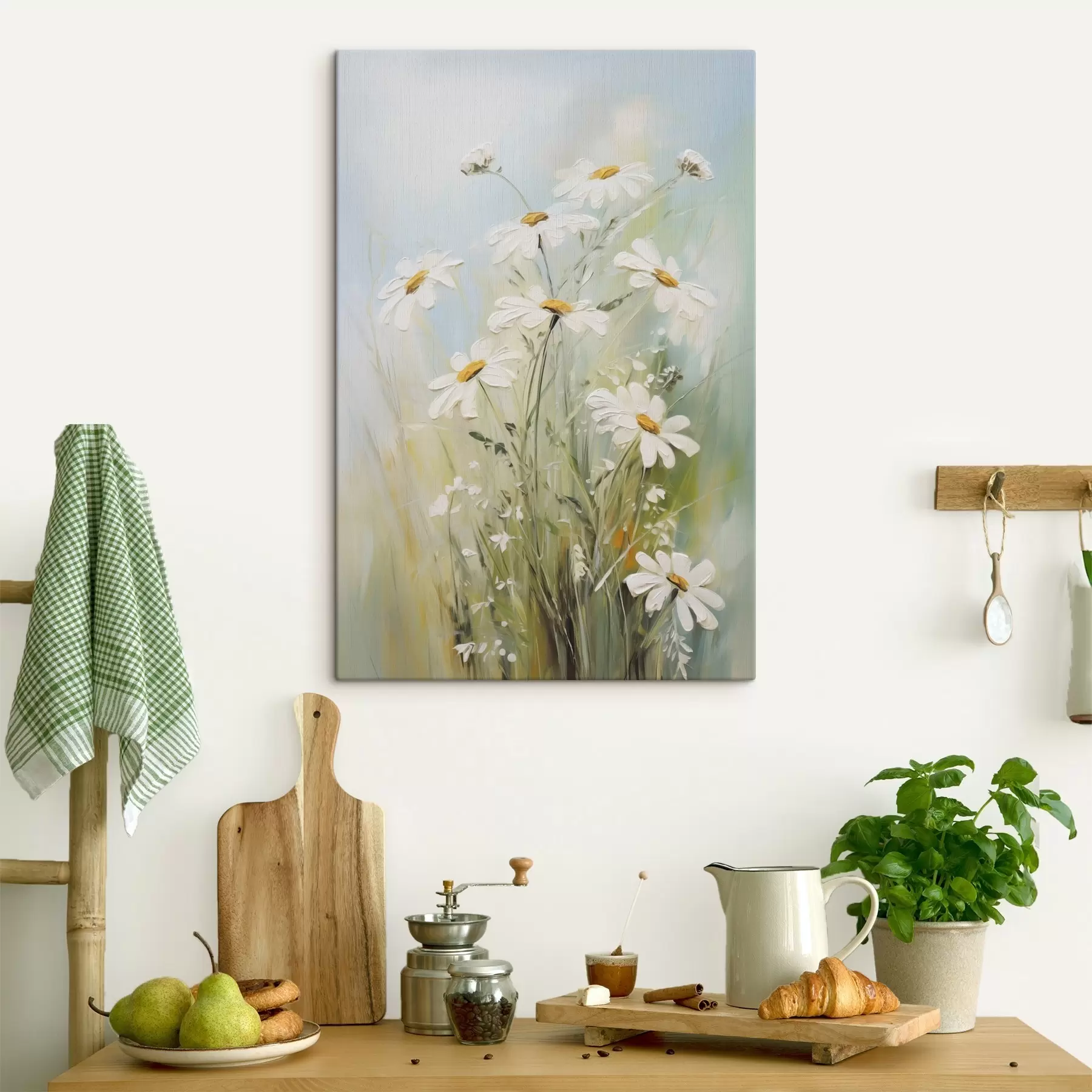 wall murals Delicate daisies imitation of painting s49067