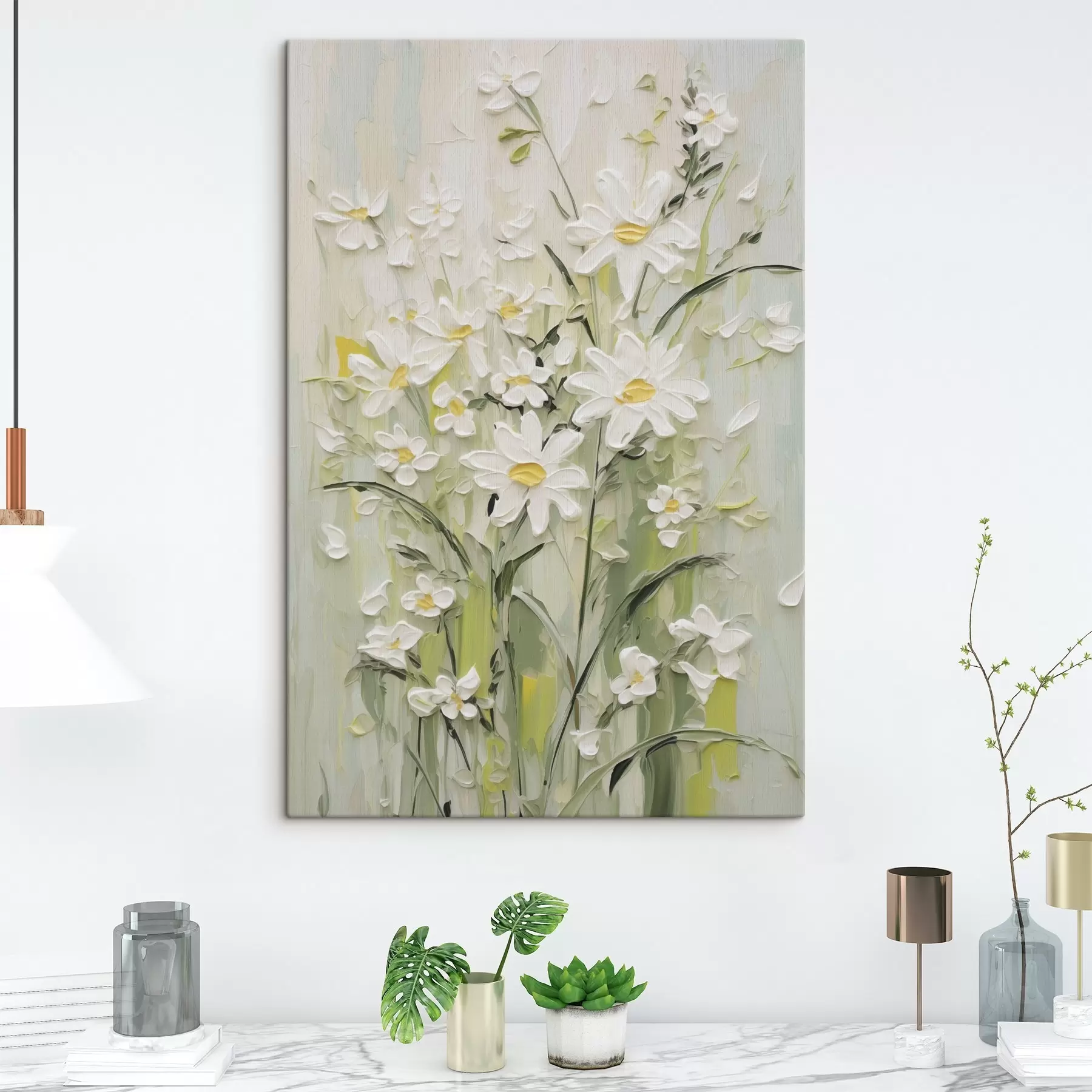 wall murals Daisies imitation painting s49068