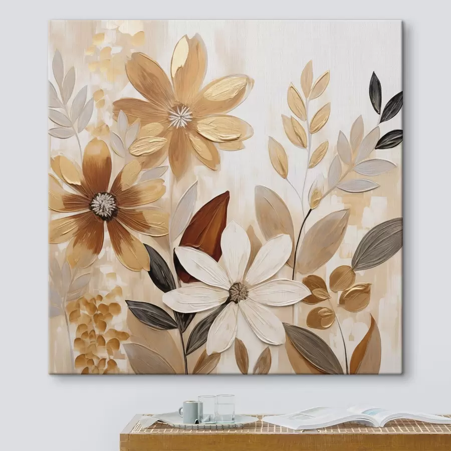 wall murals Stylized flowers imitation of painting s49071
