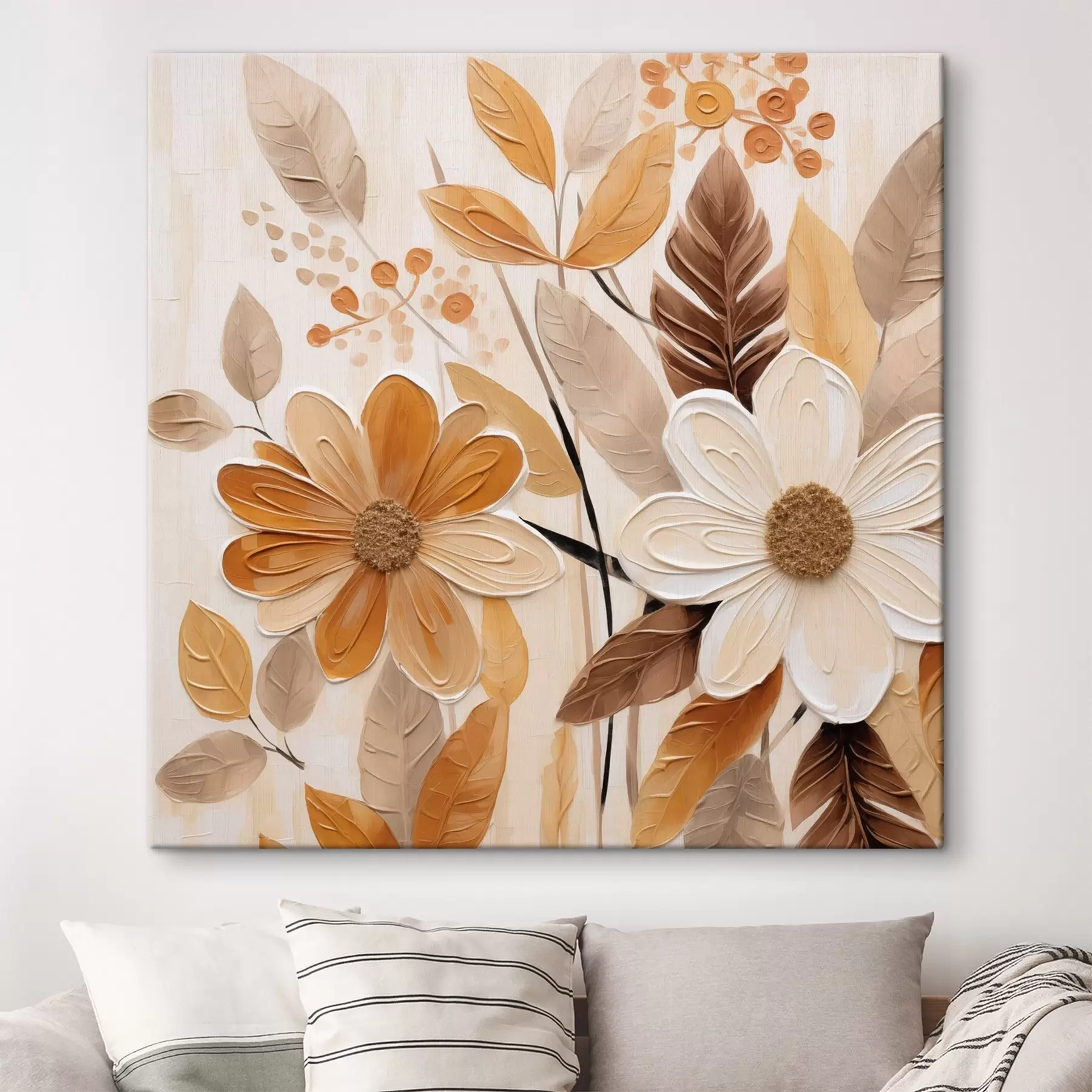 wall murals Stylized flowers imitation of painting s49072