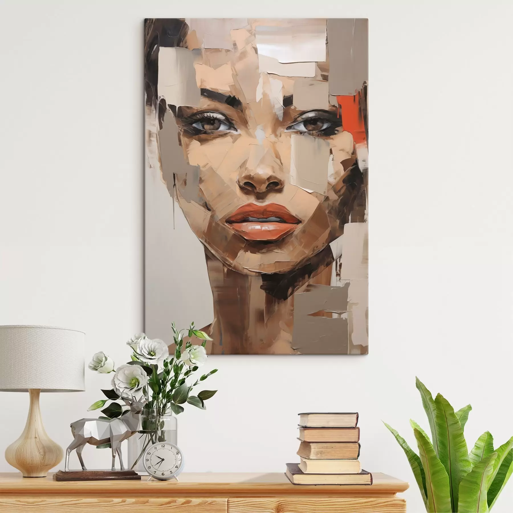 wall murals Abstract female portrait imitation of painting s49075