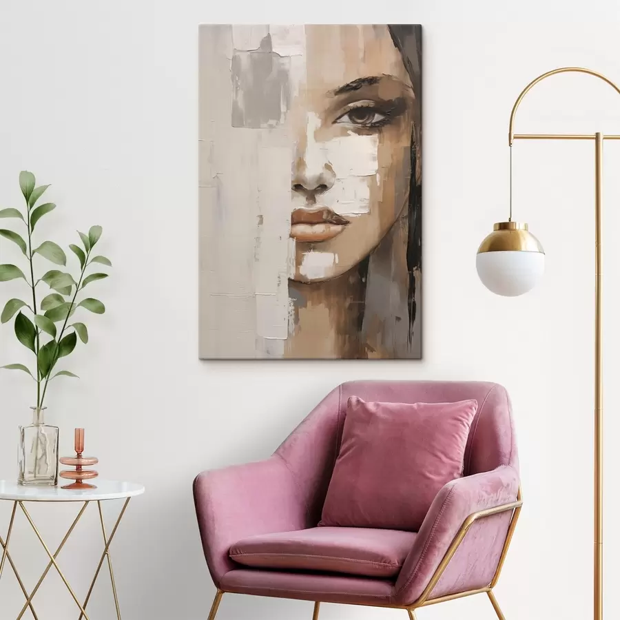 wall murals Abstract female portrait imitation of painting s49076
