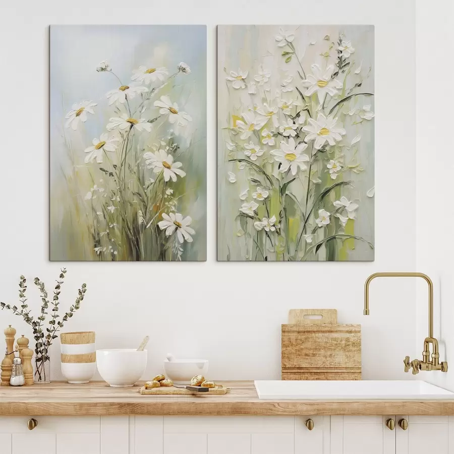 wall murals Delicate daisies imitation of painting m30447