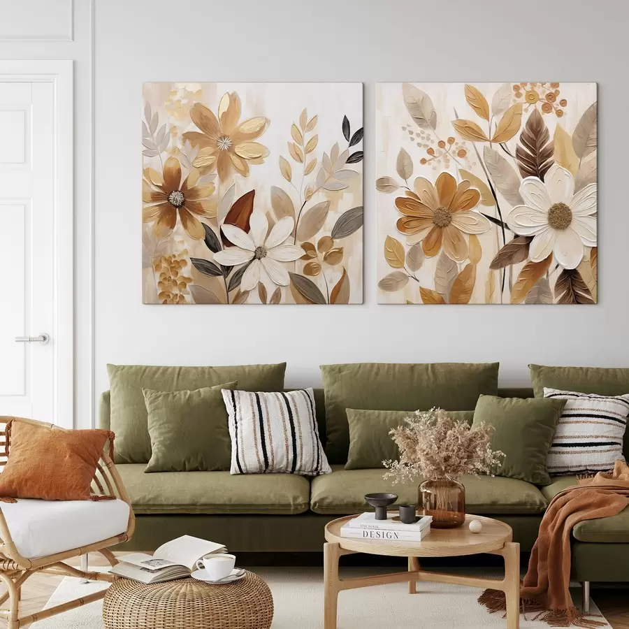 wall murals Stylized flowers imitation of painting m30449