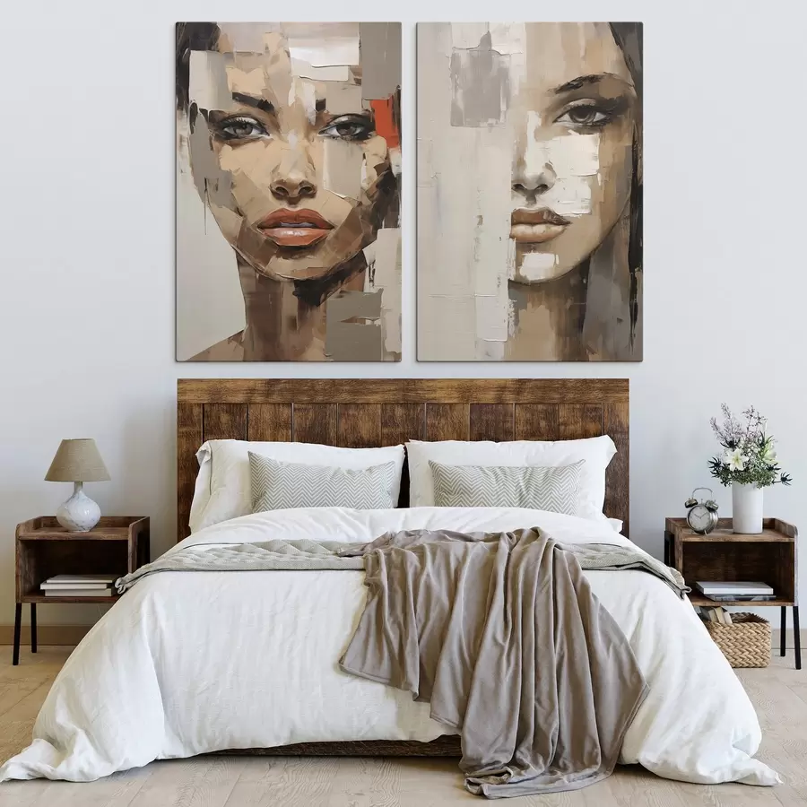 wall murals Abstract female portrait imitation of painting m30451